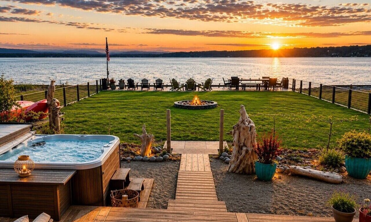 Clinton House | Beachfront I Hot Tub | EV Charger | Fire Pit