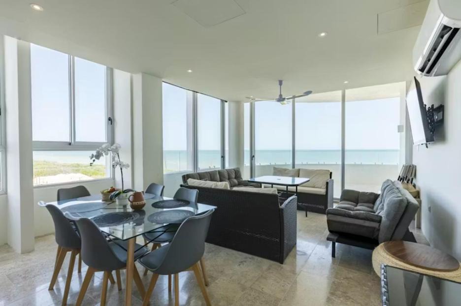 Miramar Apartment | Beachfront Paradise with Shared Pool Telchac | Depto A12