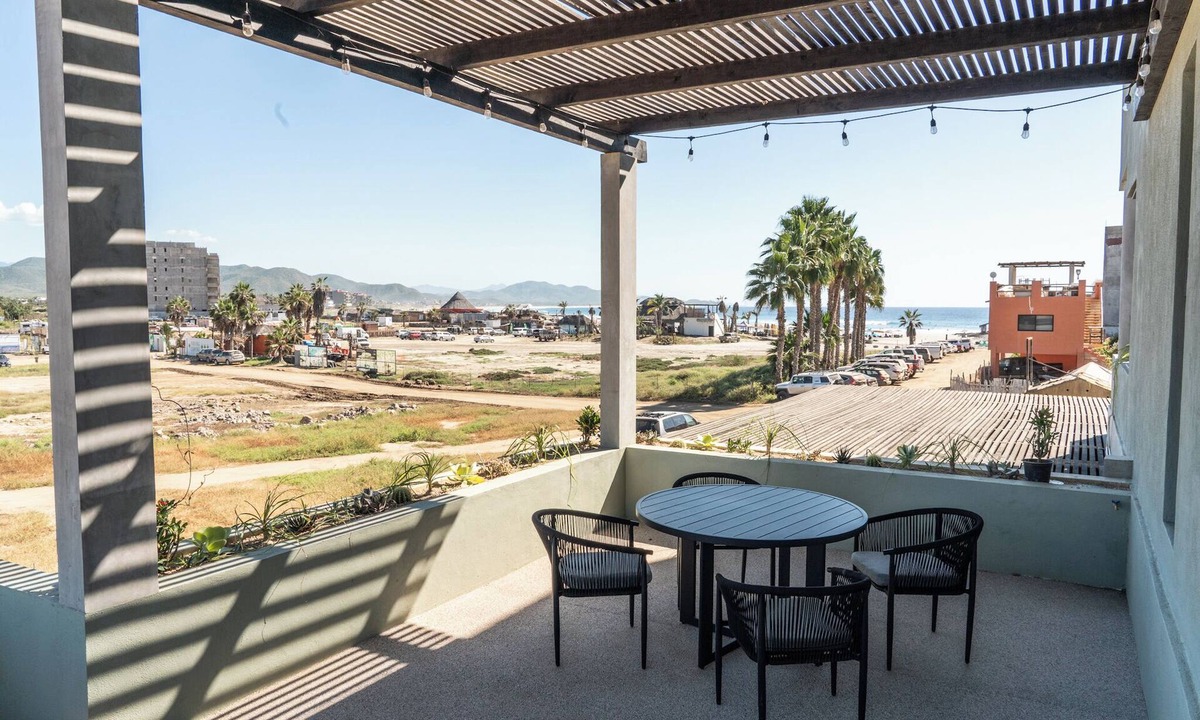 Cerritos Condo | First floor oceanview condo w/two private patios steps to the main beach at Playa Cerritos. Modern 2-bedroom home, a 1-minute walk to the beach, perfect for families or couples looking for quiet luxury and reliable Wi-Fi.