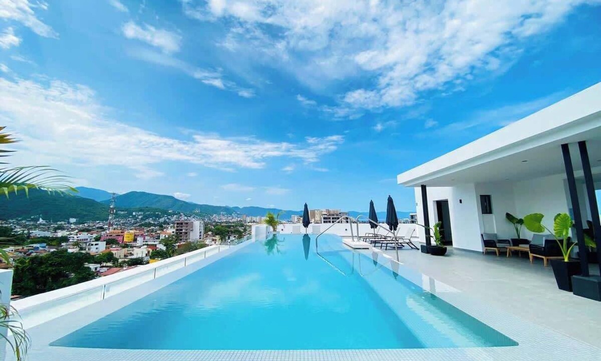 Puerto Vallarta Apartment | Love it! Versalles Rooftop Pool & Mountain View