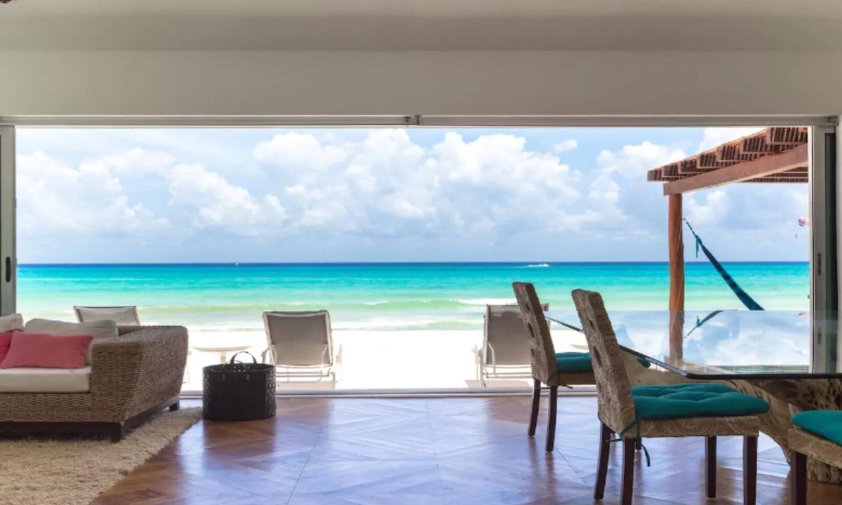 Playacar Fase I House | Luxury Beachfront Villa with a Pool & Deck in guard-gated Playacar
