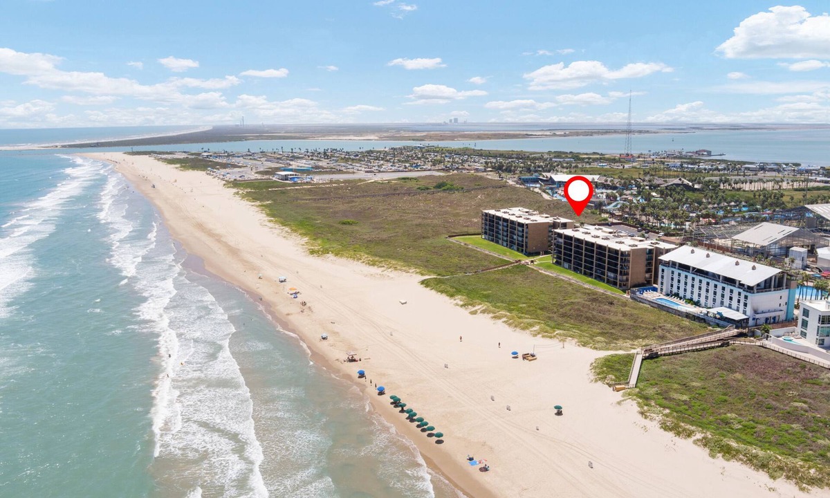 South Padre Island Condo | Next to Waterpark, steps from beach, bonus mini-bunk room, beach gear included