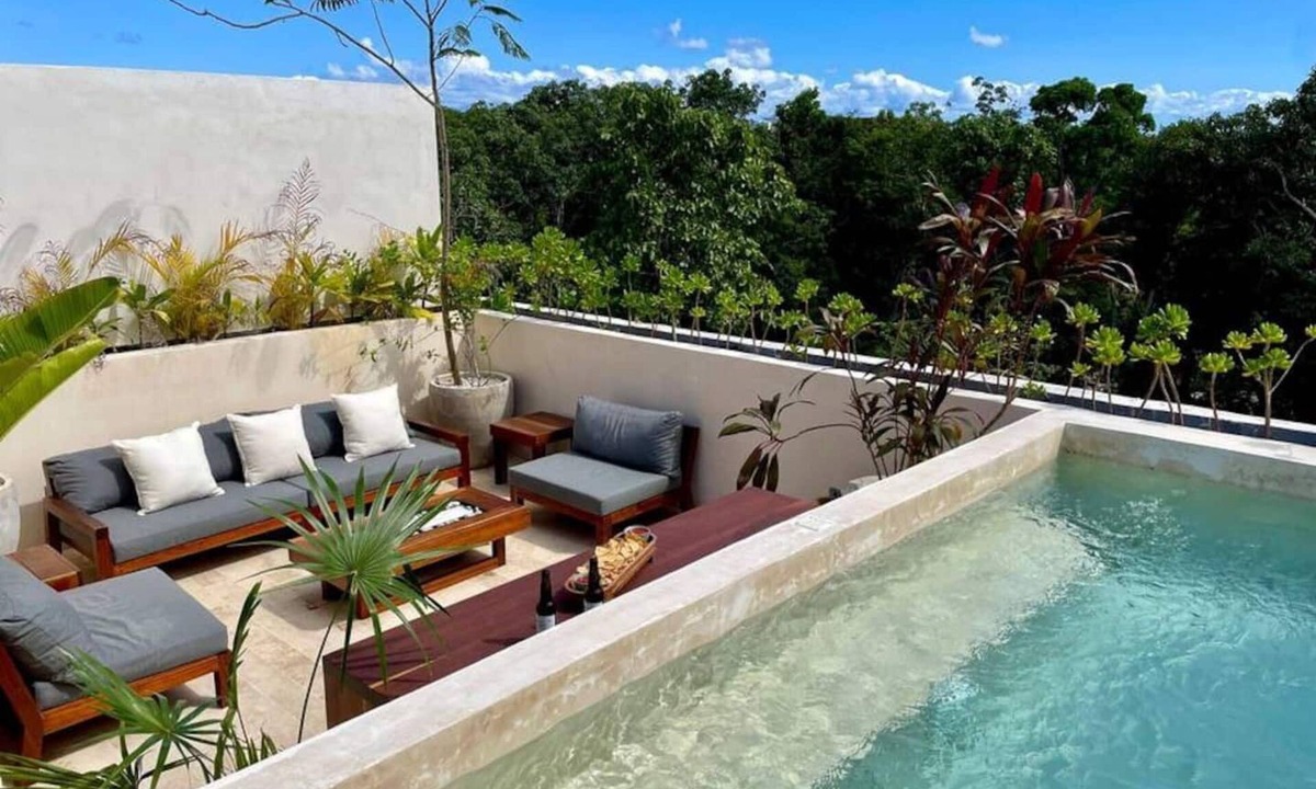 Zama Condo | Your oasis awaits at our luxury penthouse-100% private rooftop with plunge pool, stunning views, 2 additional shared pools on the ground floor and a building elevator just outside the front door. FREE extras, backup generator and water softener.