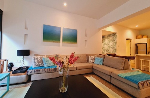 Crucecita Condo | 2 BR Patio Oasis Steps from Beach & Supermarket