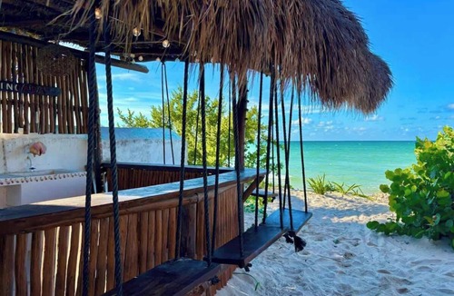 Chuburna Puerto House | Beachfront House w/Private Terrace Bar & Kayak