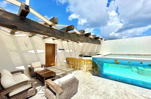 Cozumel Condo | Casa CooLas Penthouse Private Rooftop Pool Jungle Views Elementos Cozumel
