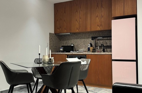 Cholula House | Cozy 1 bedroom, 2 full bathrooms, sofa Beth in living room, full security.