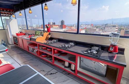Coyoacan Apartment | Departamento para 6 personas a 3 Min del Estadio - Terraza - Servicios Exclusivos
