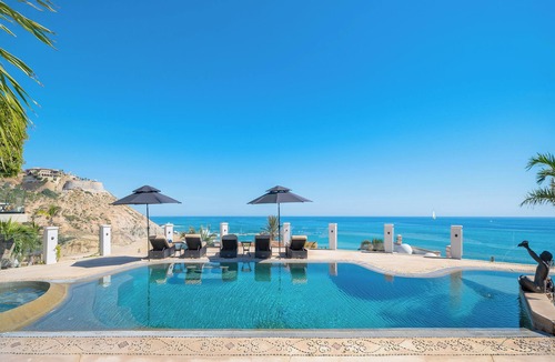 San Jose del Cabo Villa | Hacienda-Style Villa Steps to Swimmable Beach w/Pool, Hot Tub & Ocean Views