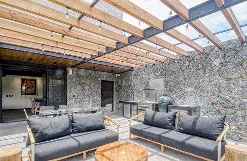 Tepoztlan House | Modern home with a private pool, hot tub, outdoor kitchen, & mountain views