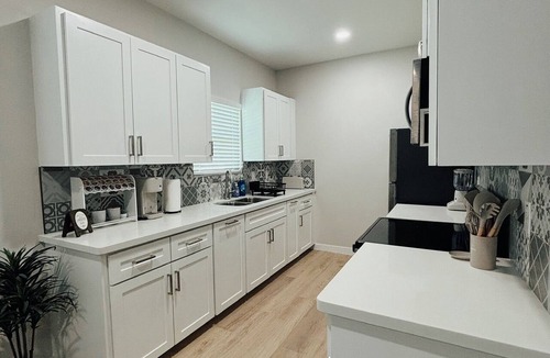 Harlingen Apartment | Pierce Haven, Modern Retreat with Private Patio
