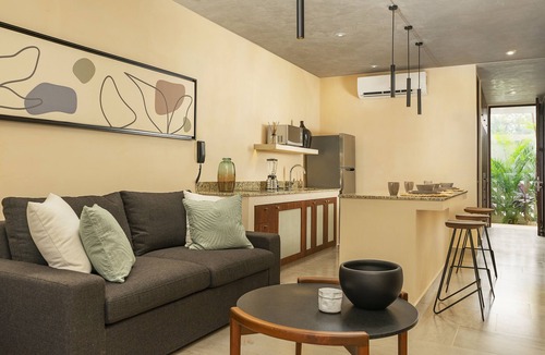 Tulum Apartment | Studio for 4 w/terrace and pool access @ ARUNA