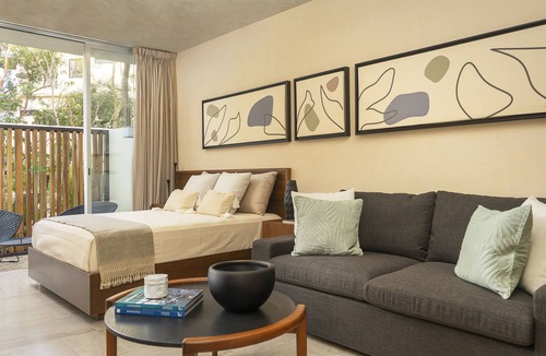 Tulum Apartment | Studio for 4 w/terrace and pool access @ ARUNA