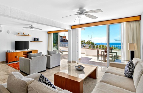 Conchas Chinas Apartment | Upscale bayview villa with hot tub, private terrace, pool & stylish interiors