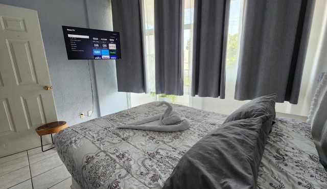 1 BR APT with AC , TV , wi-fi near DT and beach