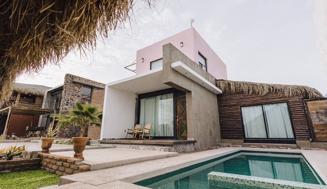 1studio/1cabin/2 bedrooms/pool/palapa/barbecue/patio-Casa Bacalar.