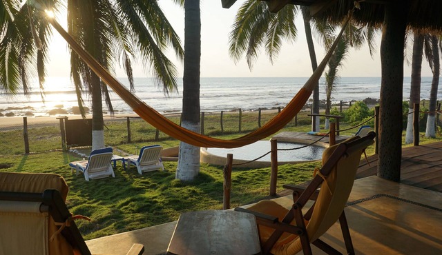 Beachside Palapa House in La Majahua beach, next to Troncones, Ixtapa region