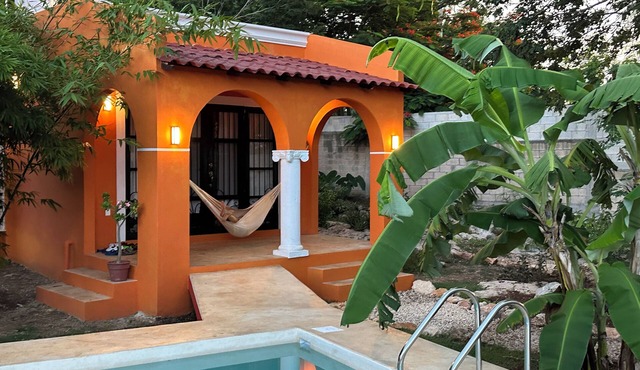 Charming bungalow in peaceful Izamal with lap pool and gorgeous garden