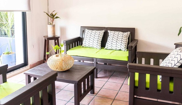 Comfortable Apartment: Balcony & Workspace