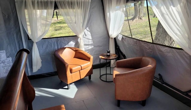 Comfortable, Pet Friendly Glamping Tent near Lake Charleston in Ashmore, Illinois in Ashmore