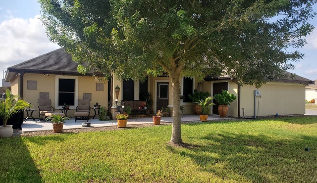 Cozy 2-bedroom house in Harlingen BBQ grill and back patio.