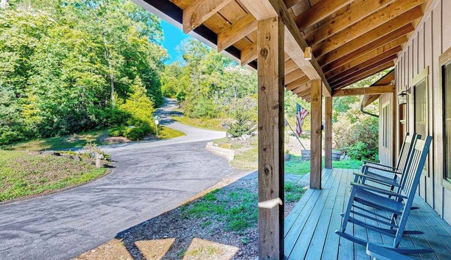 Custom Creekside Escape | Entertainers Deck & Wooded Views, Kids Play Zone in Pisgah Forest