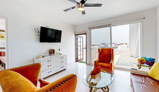 Dog-friendly villa with heated outdoor pool, hot tub, streaming, partial views