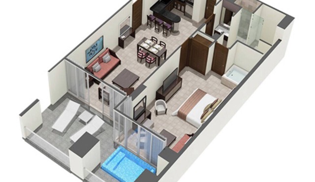 Grand Mayan hotel suite with AC, fitness room, WiFi in fabulous Nuevo Vallarta