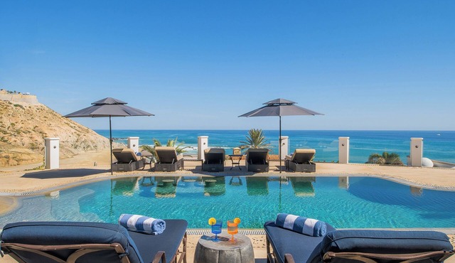 Hacienda-Style Villa Steps to Swimmable Beach w/Pool, Hot Tub & Ocean Views