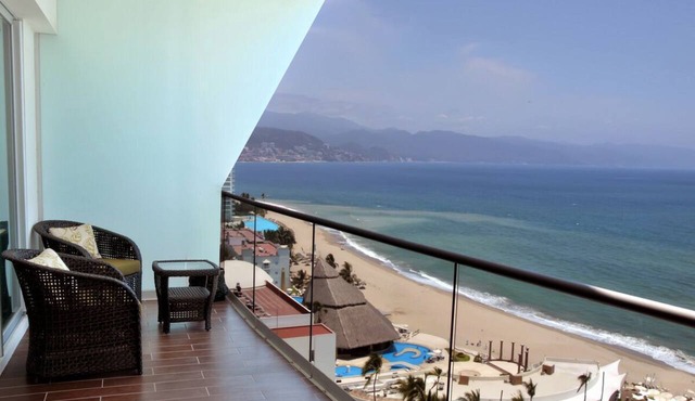 Icon Vallarta Condominios Leo; Luxury 2 Bedroom Corner Beachfront with Balcony