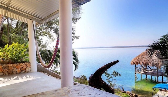 Near Tikal/flores, 4b House With Private Beach On Lake Petén Itzá, Sleeps 8