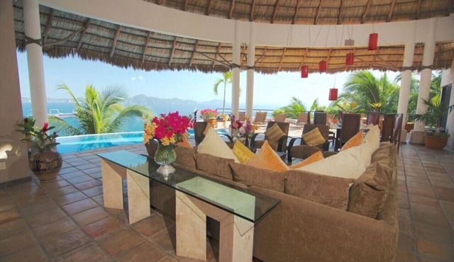 Oceanfront staffed villa gated community