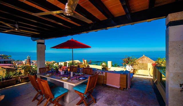 Private, Staffed Old Vallarta Casa with Rooftop Views, Art, Pool, & Walkability in Puerto Vallarta