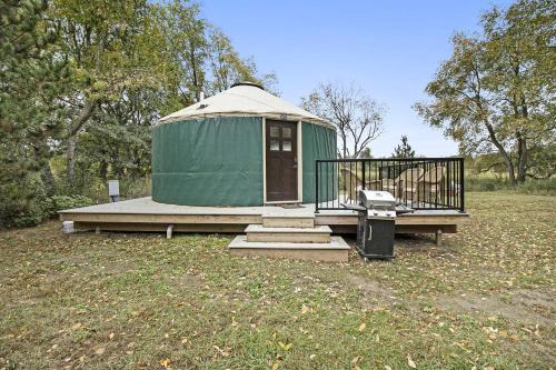 Secluded Off-Grid Yurt with Forest Views Near Trails in Sears, Michigan in Sears