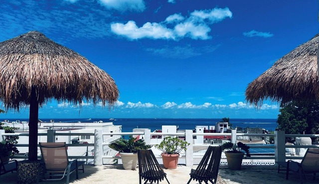 Walk to Waterfront! Luxury King Suite w/Rooftop Pool & Spa