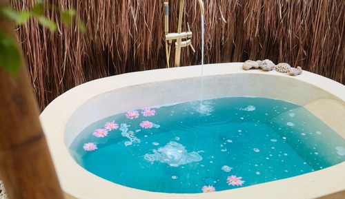 Luxury Cabin, Bathtub, Poolside