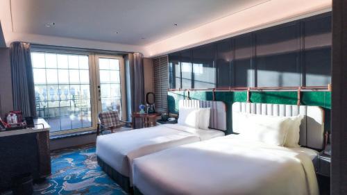 Premium Double Room with Two Double Beds, Balcony and City View